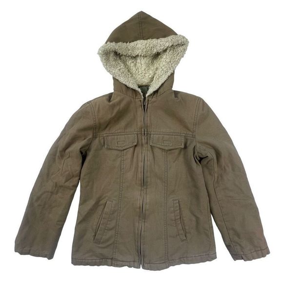 Braetan Jacket Tan Canvas zipper Hood Cotton S - Picture 1 of 9